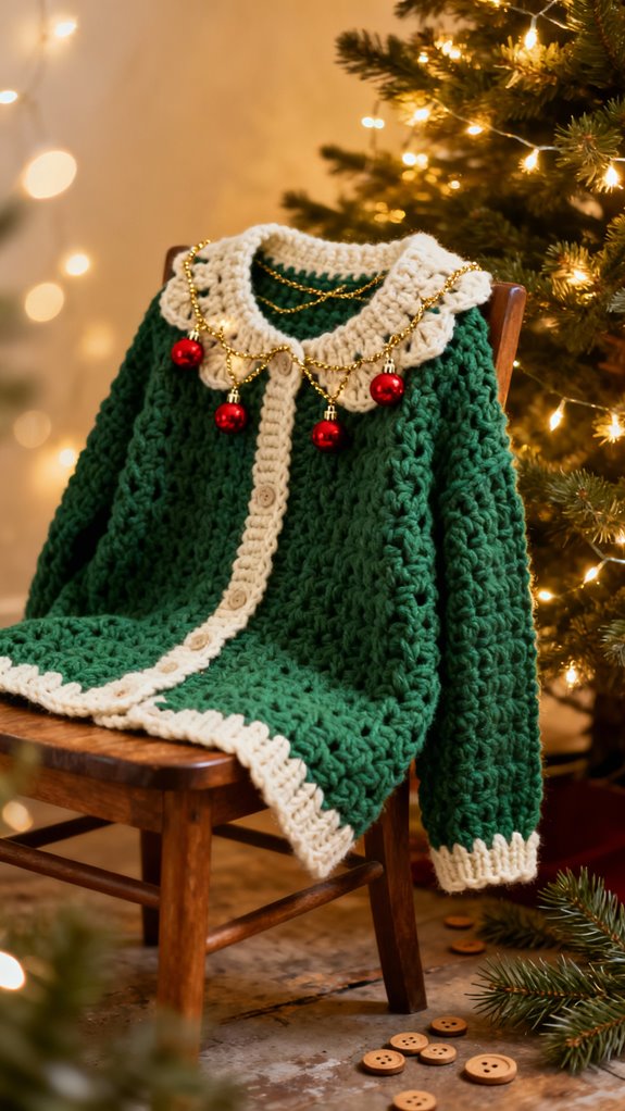 festive christmas tree cardigan