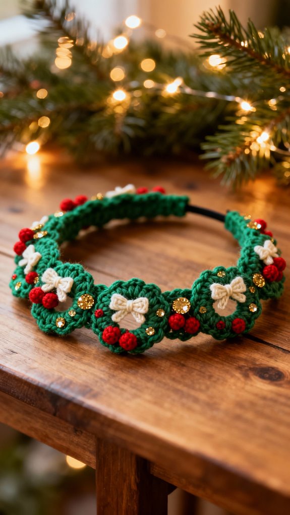 festive christmas wreath headband