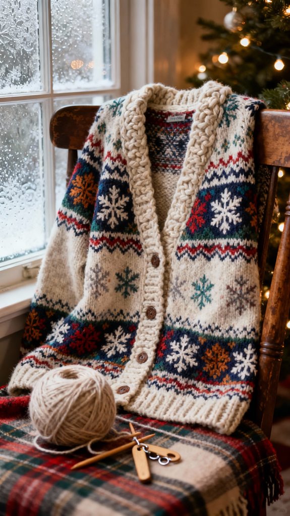 festive fair isle cardigan