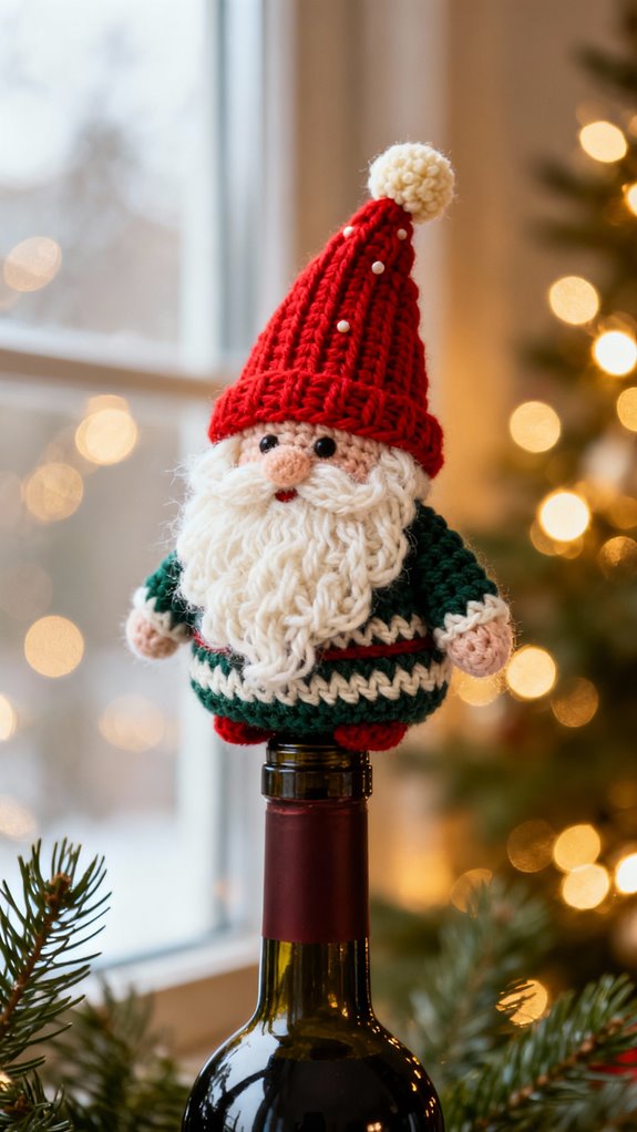 festive gnome bottle topper