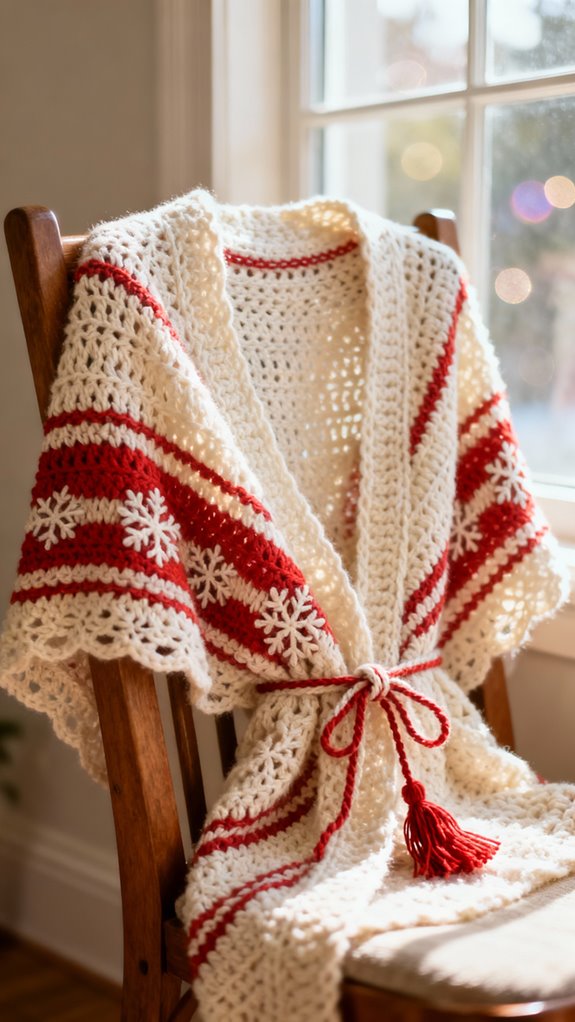 festive lightweight wrap sweater
