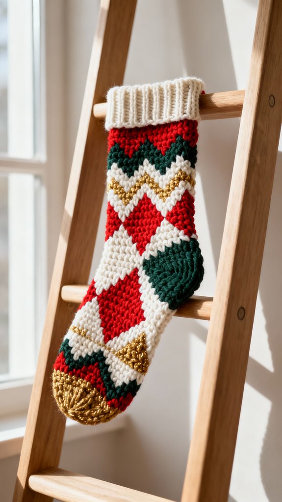 geometric christmas sock designs