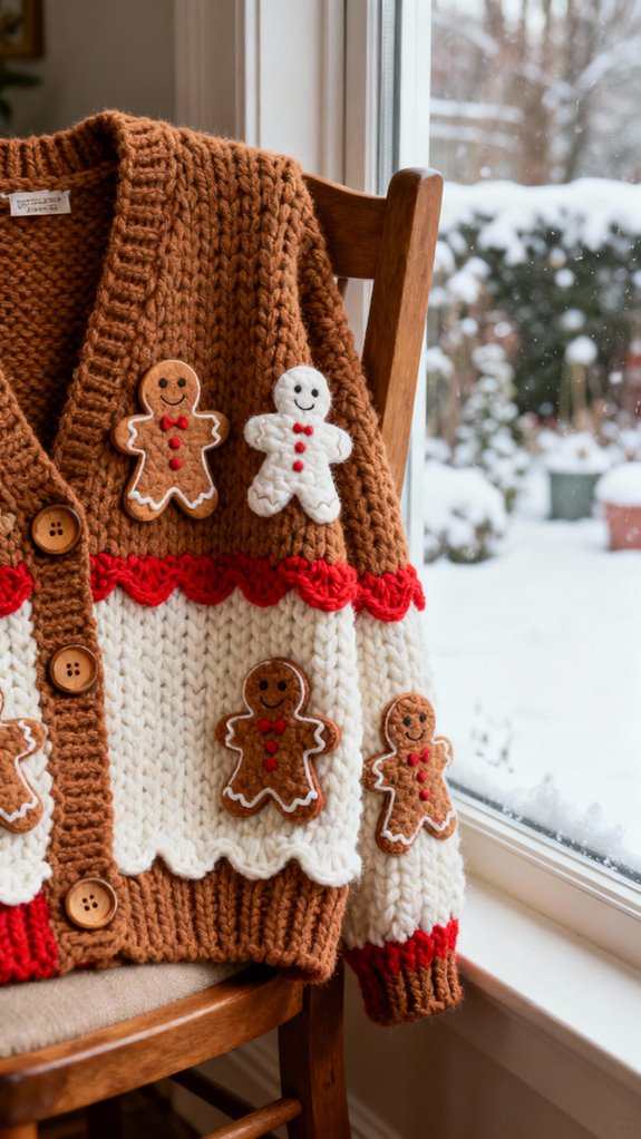 gingerbread man cardigan motifs
