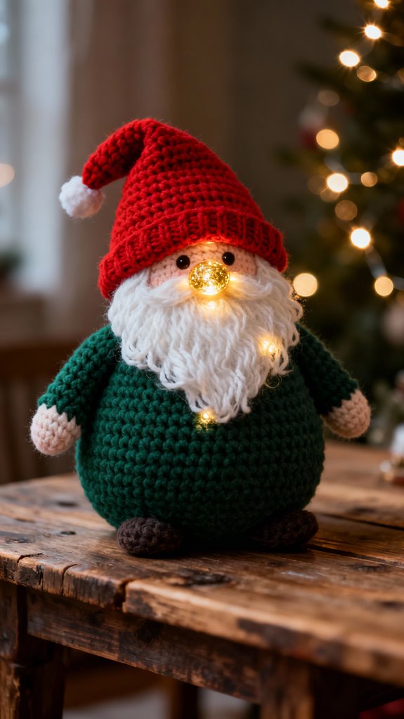 glowing nose crochet gnome