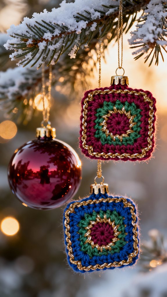 granny square christmas ornament