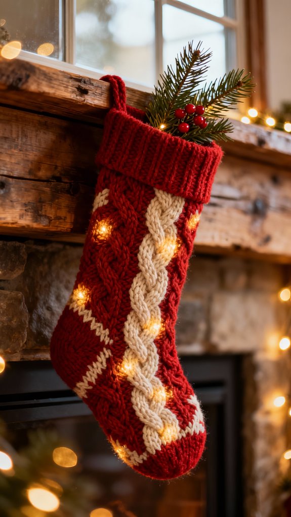 handmade cable knit stocking