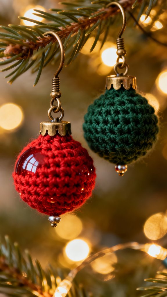 handmade christmas bulb earrings