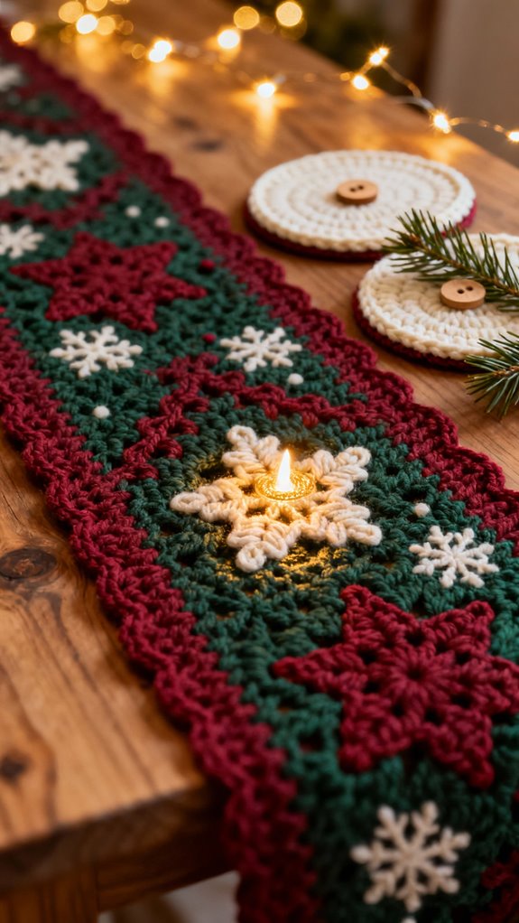 holiday crochet table decor