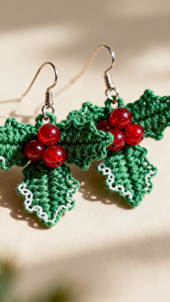holly and berries earrings