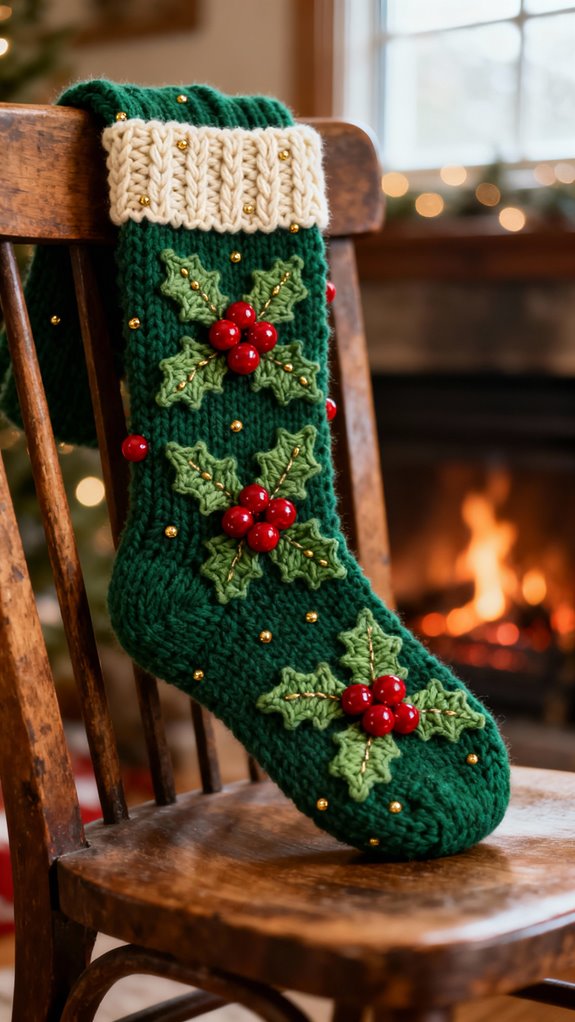 holly and berry socks