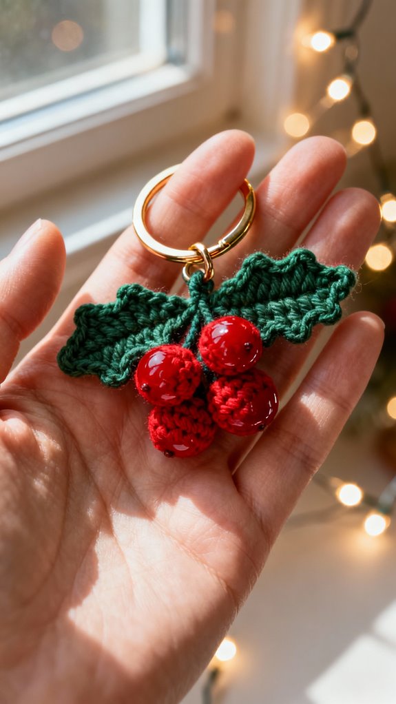 holly berries keychain pattern