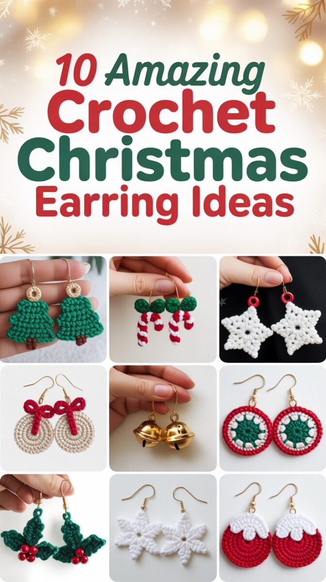 Crochet Christmas Earrings
