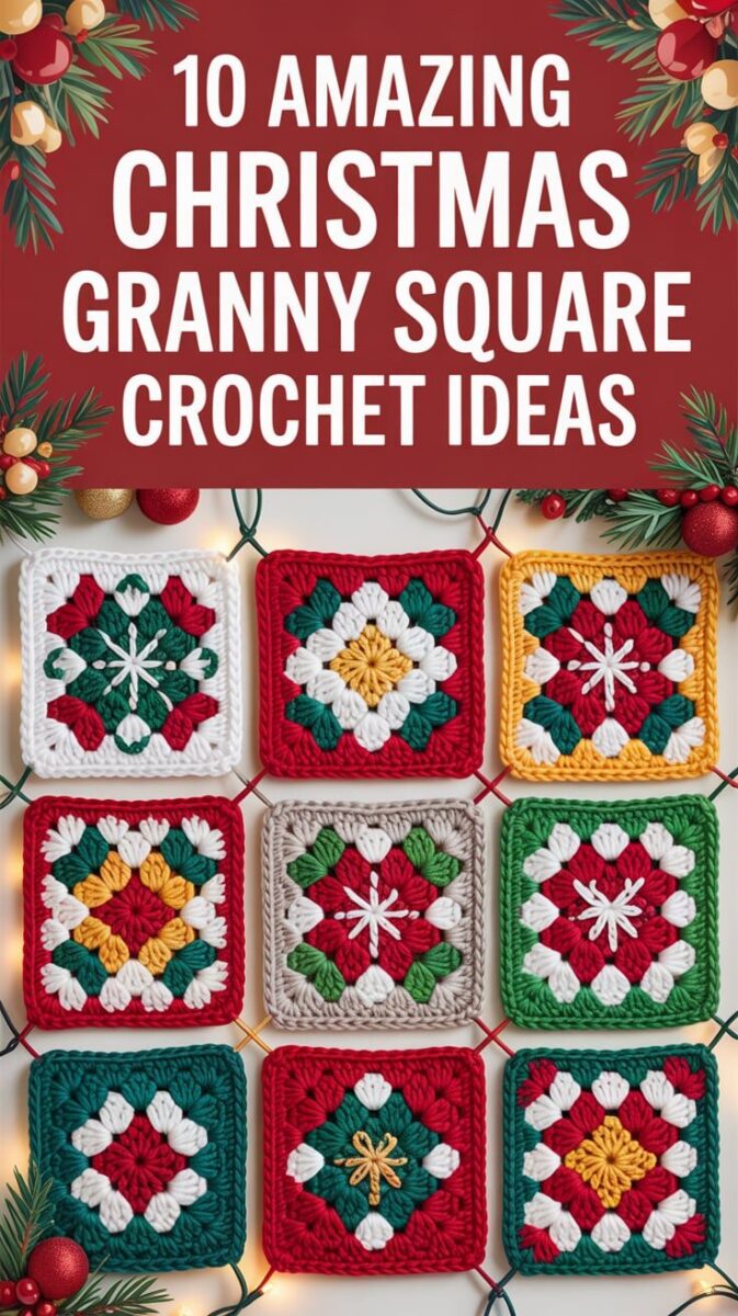 Christmas Granny Square Crochet