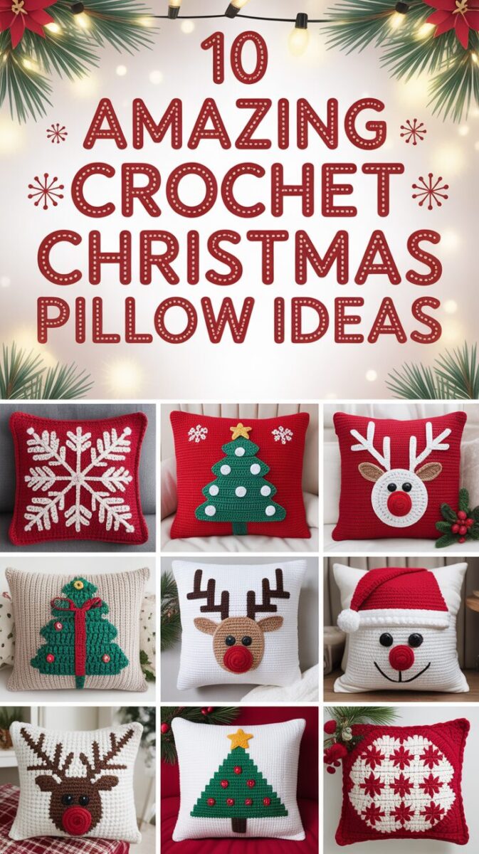 Crochet Christmas Pillow