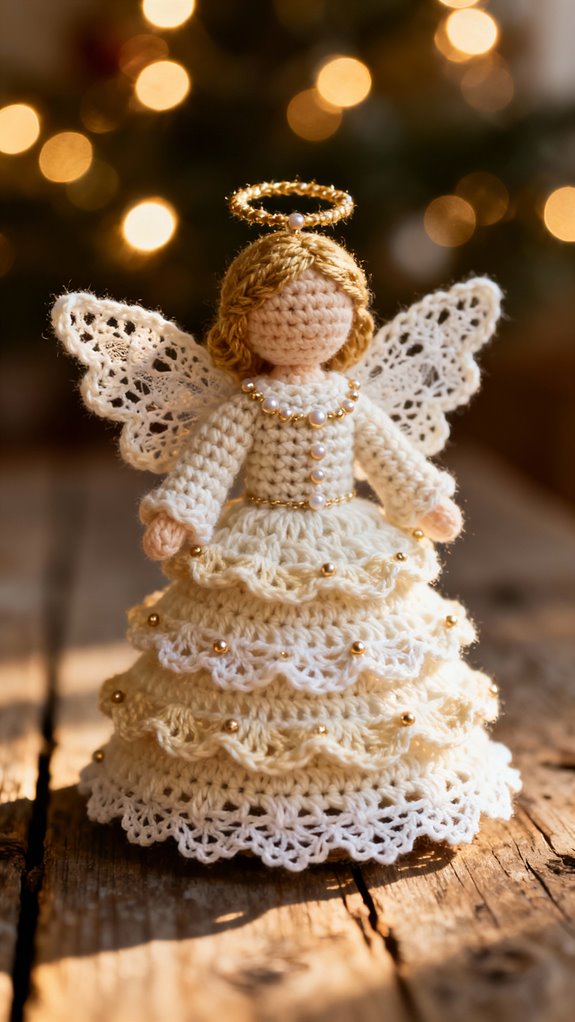 layered yarn angel decorations