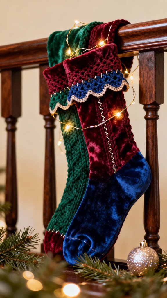 luxurious velvet crochet socks
