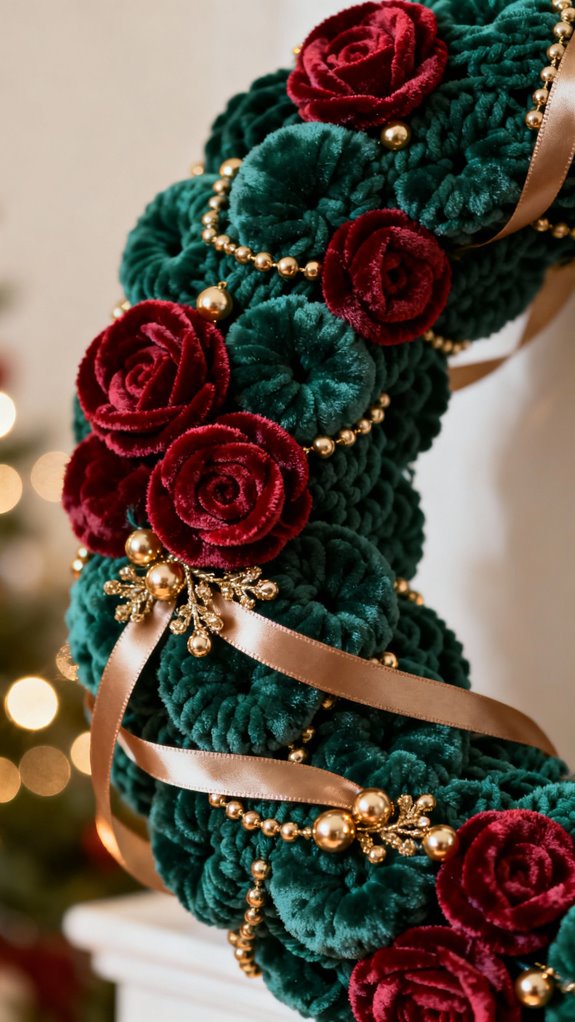 luxurious velvet crochet wreath