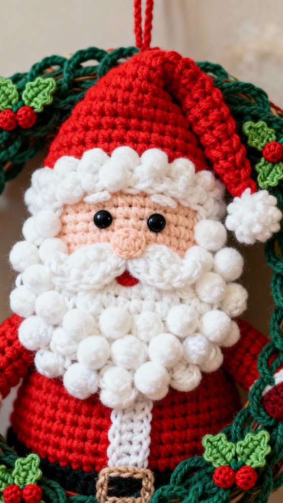 merry santa claus wreath design
