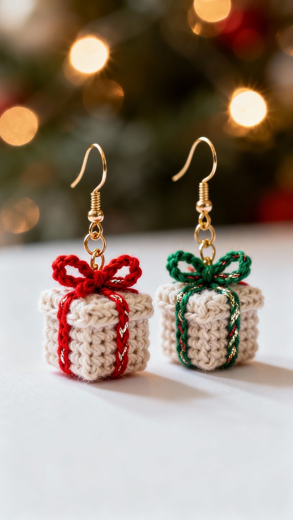 mini gift box earrings