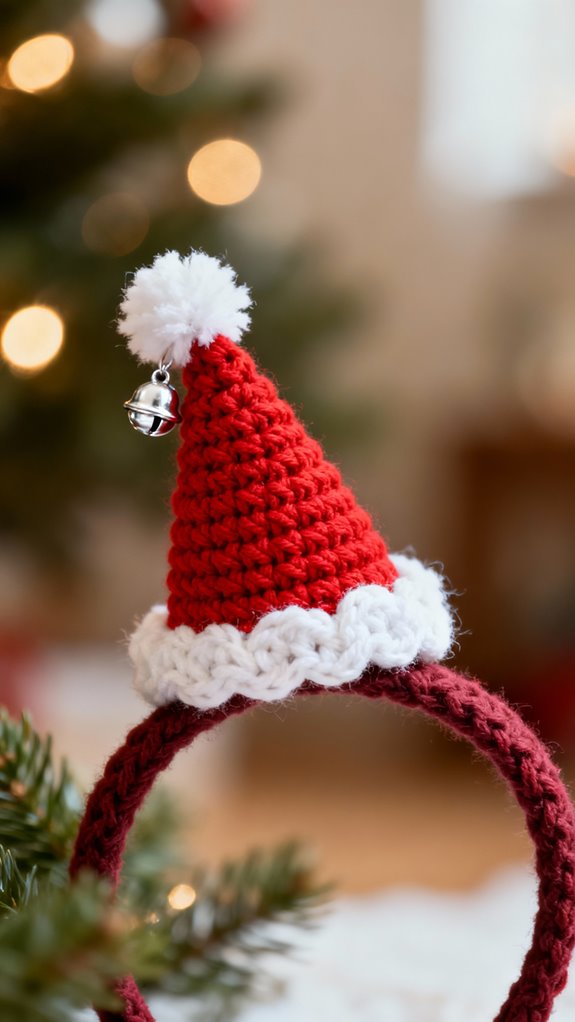 mini santa hat headband