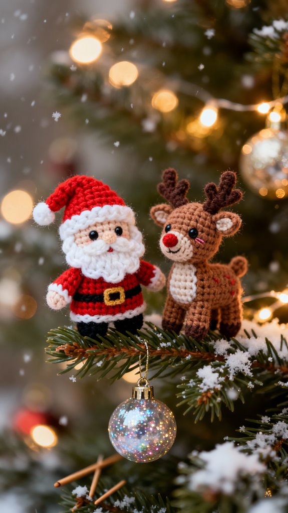miniature crocheted christmas trees