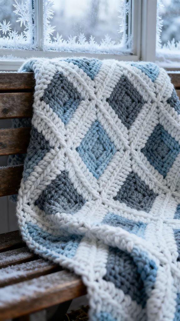 modern geometric winter blanket