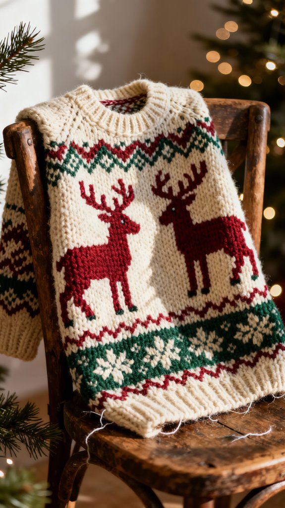 nordic reindeer christmas sweater