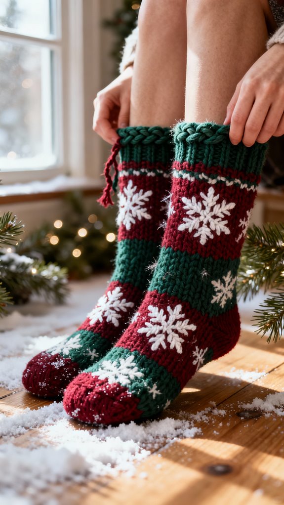 nordic snowflake crochet socks