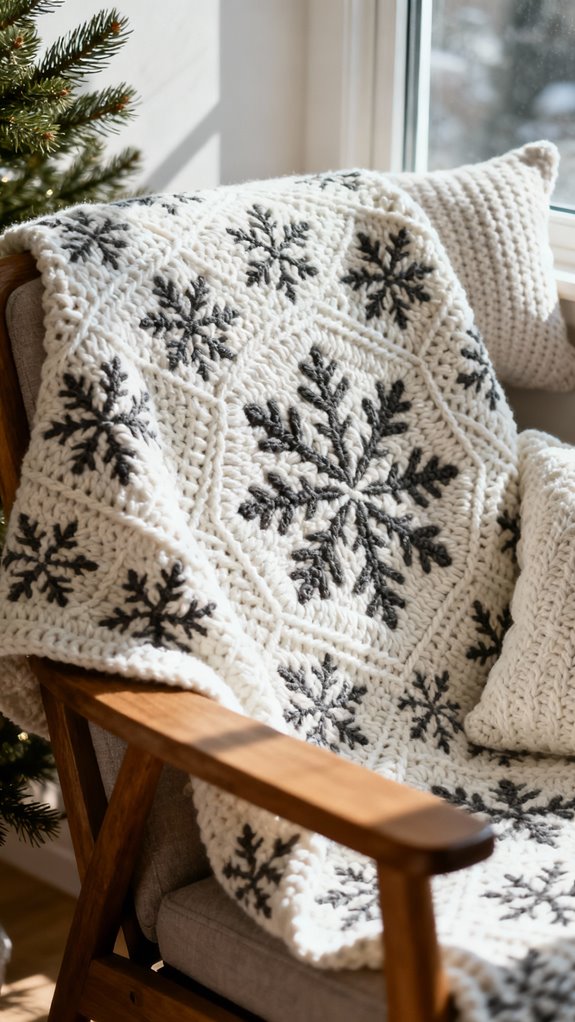 nordic snowflake crochet throw