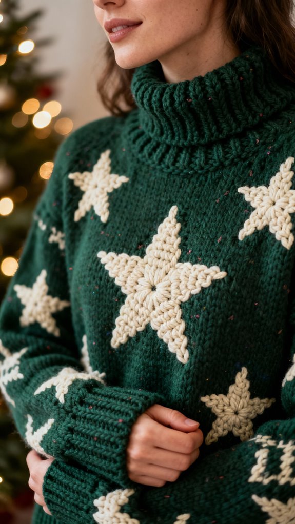 nordic star motif pullover