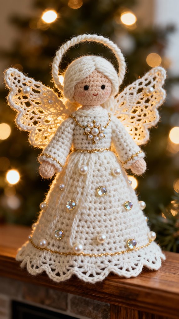 pearl embellished angel decoration