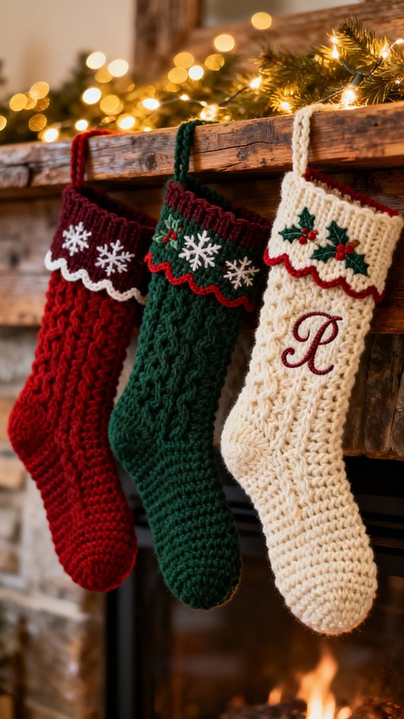 personalized monogram holiday stockings