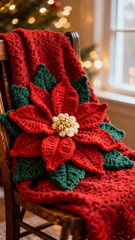 poinsettia crochet blanket pattern