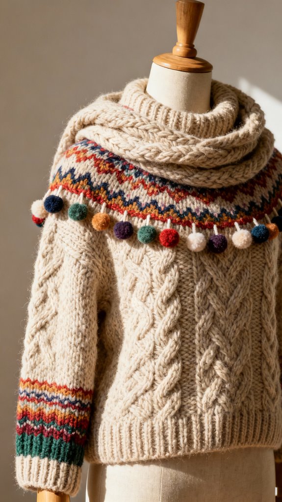 pom pom winter pullover fun