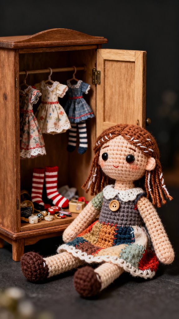 poseable crochet dress up doll