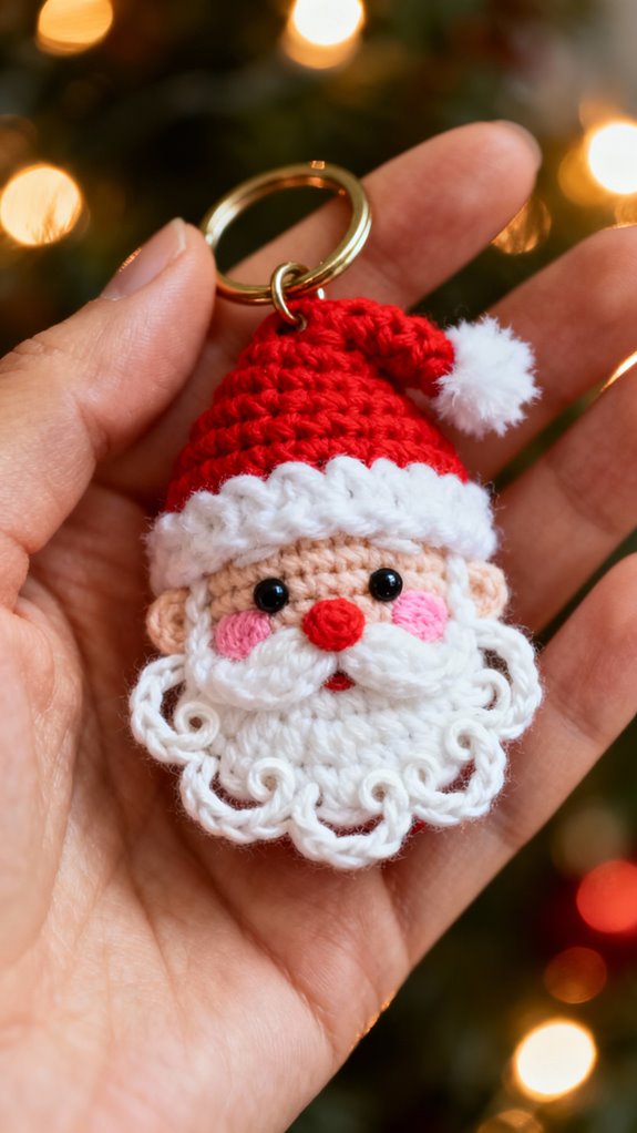 quick and adorable santa keychain