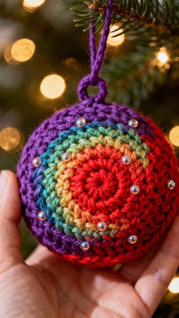 rainbow gradient ornament creation