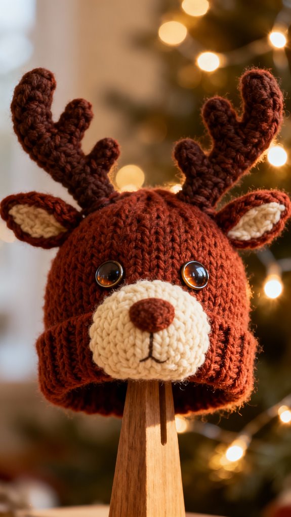 reindeer beanie with antlers