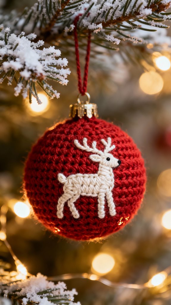 reindeer silhouette crochet ornament