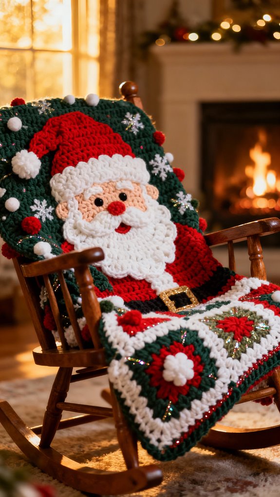 santa claus granny squares