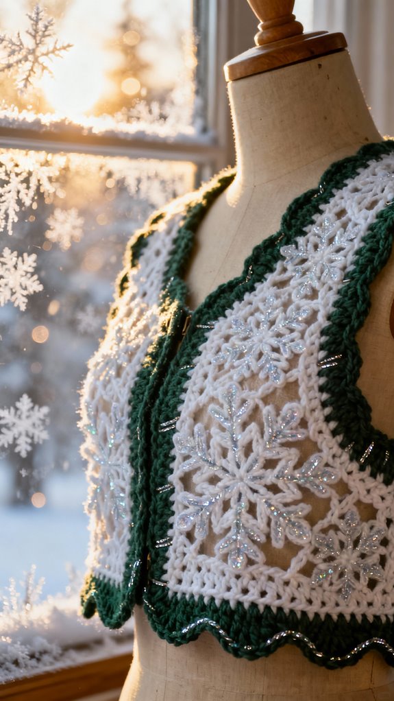snowflake granny square vest