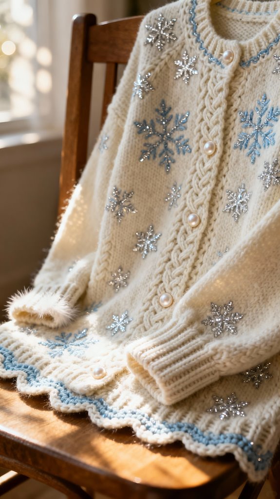 snowflake patterned cardigan design