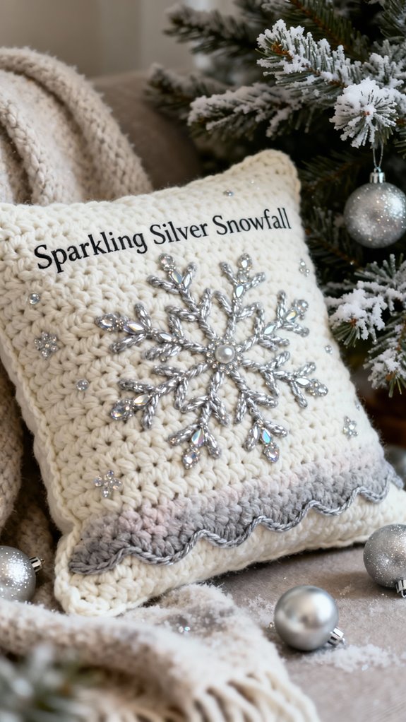 sparkling snowflake pillow design