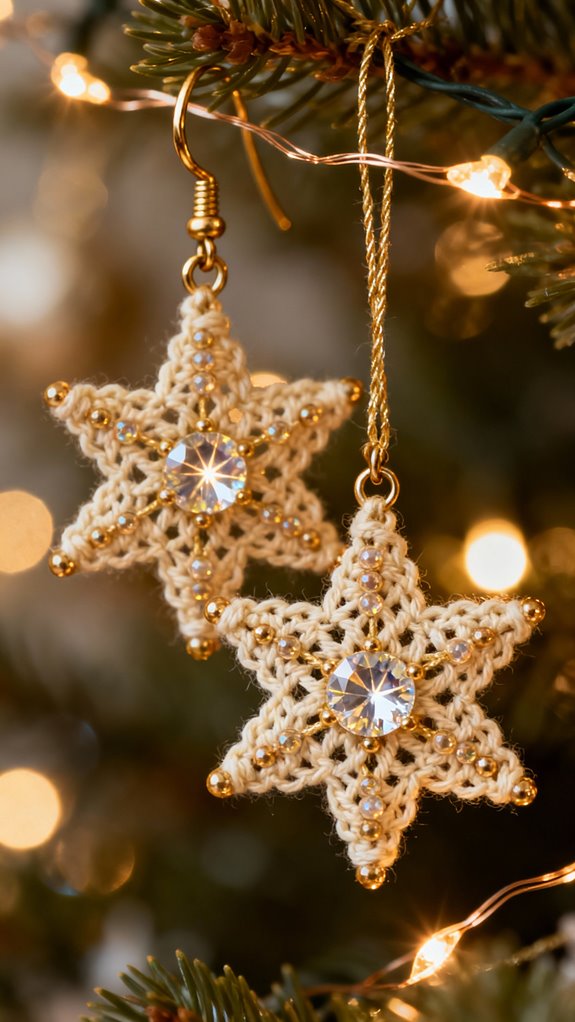 sparkly holiday earrings tutorial