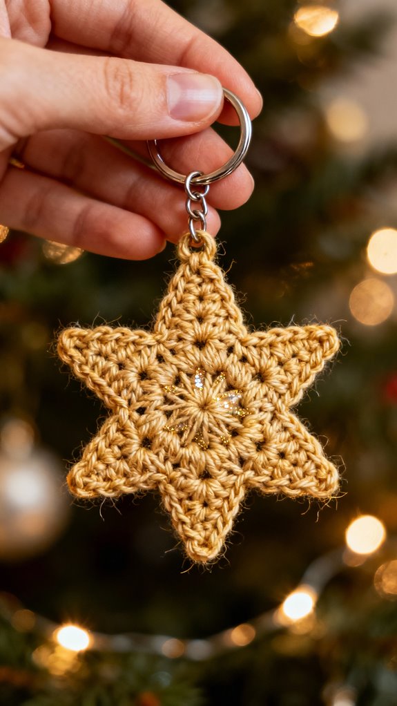 sparkly star keychain gift