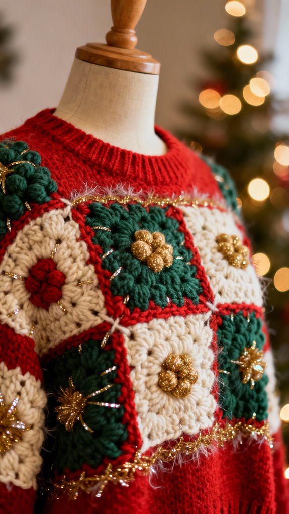 ugly christmas granny squares