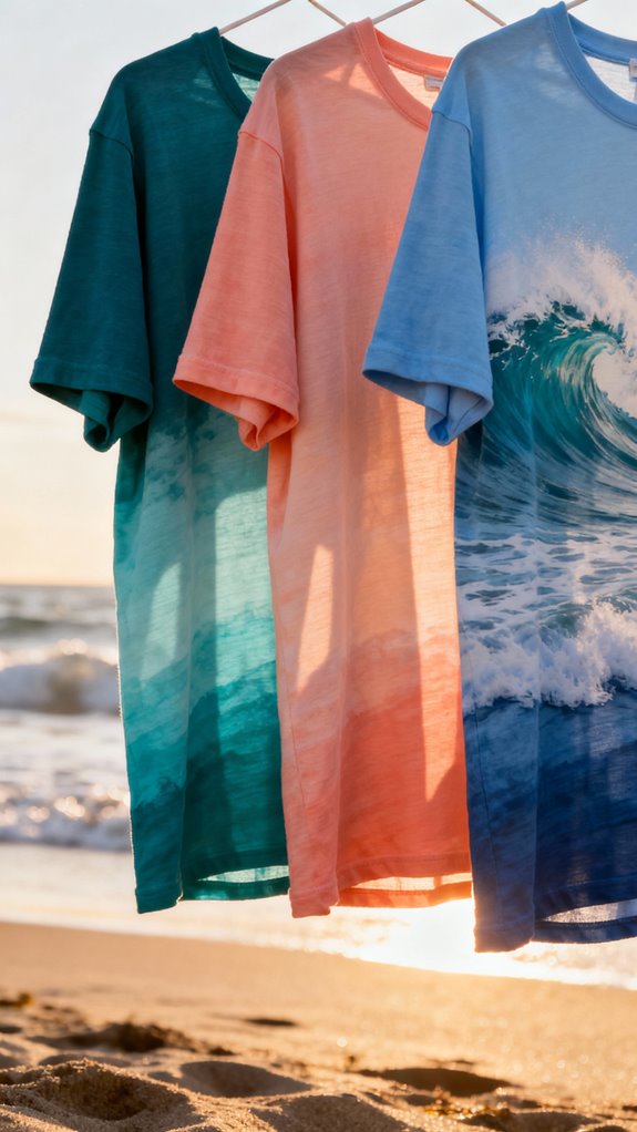 vibrant gradient ocean tees