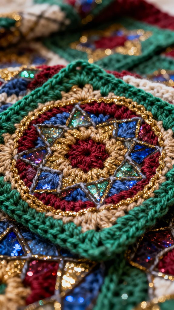 vibrant jewel toned squares