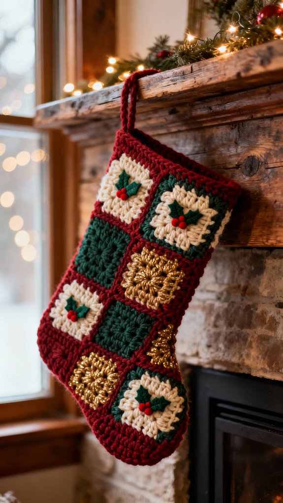 vintage crochet christmas stockings