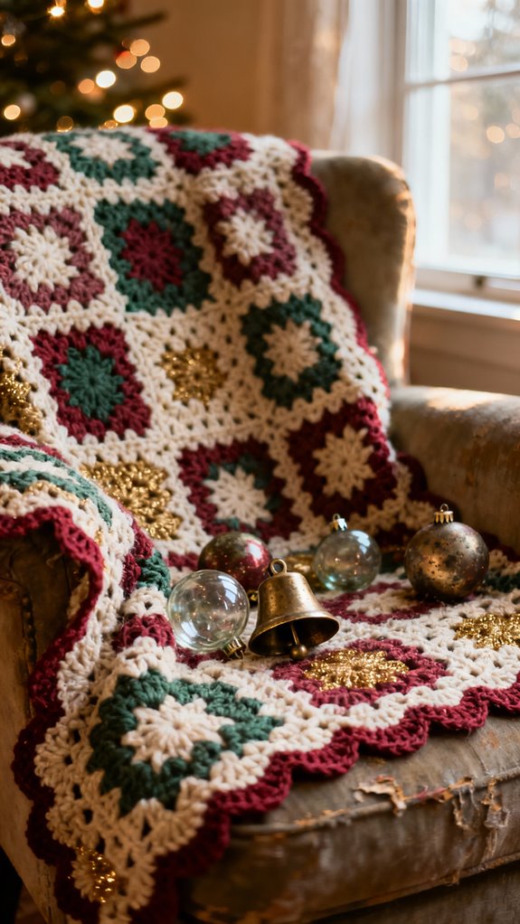 vintage inspired crochet throw
